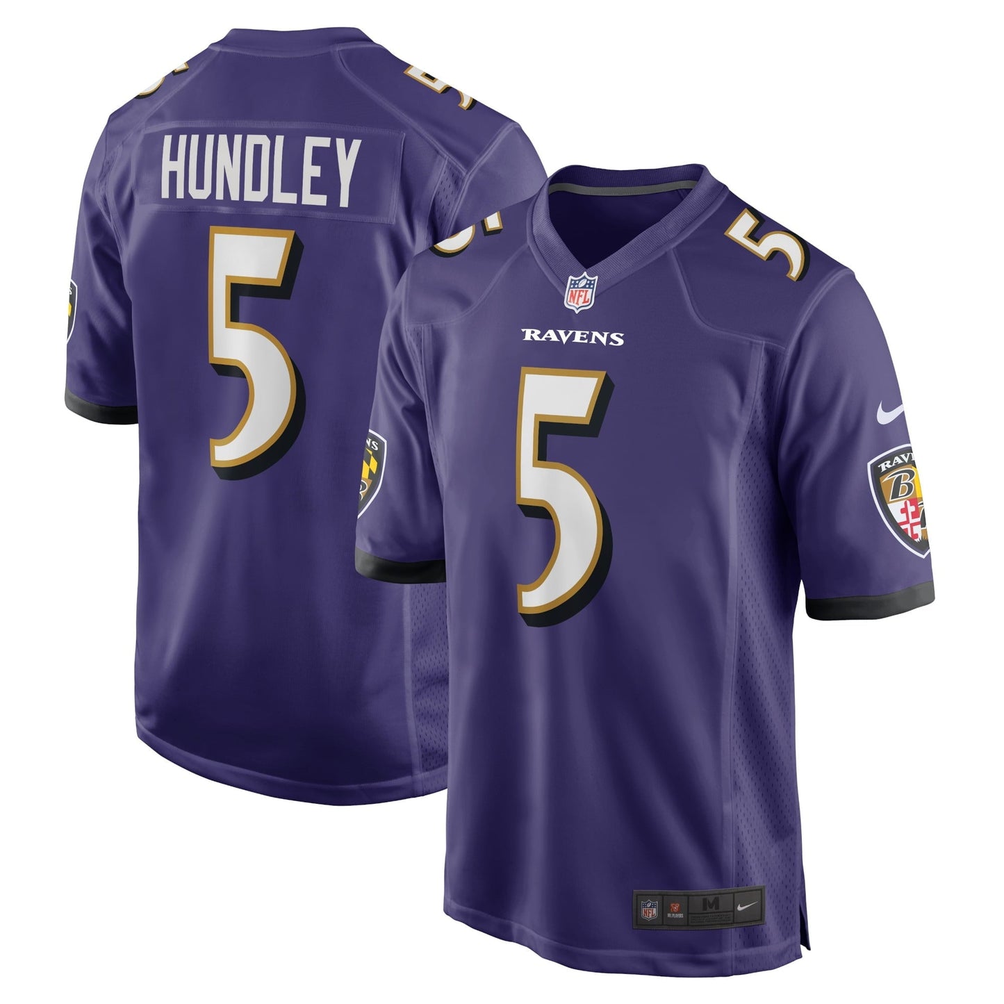 Men's Nike Brett Hundley Purple Baltimore Ravens Home Game Player Jersey