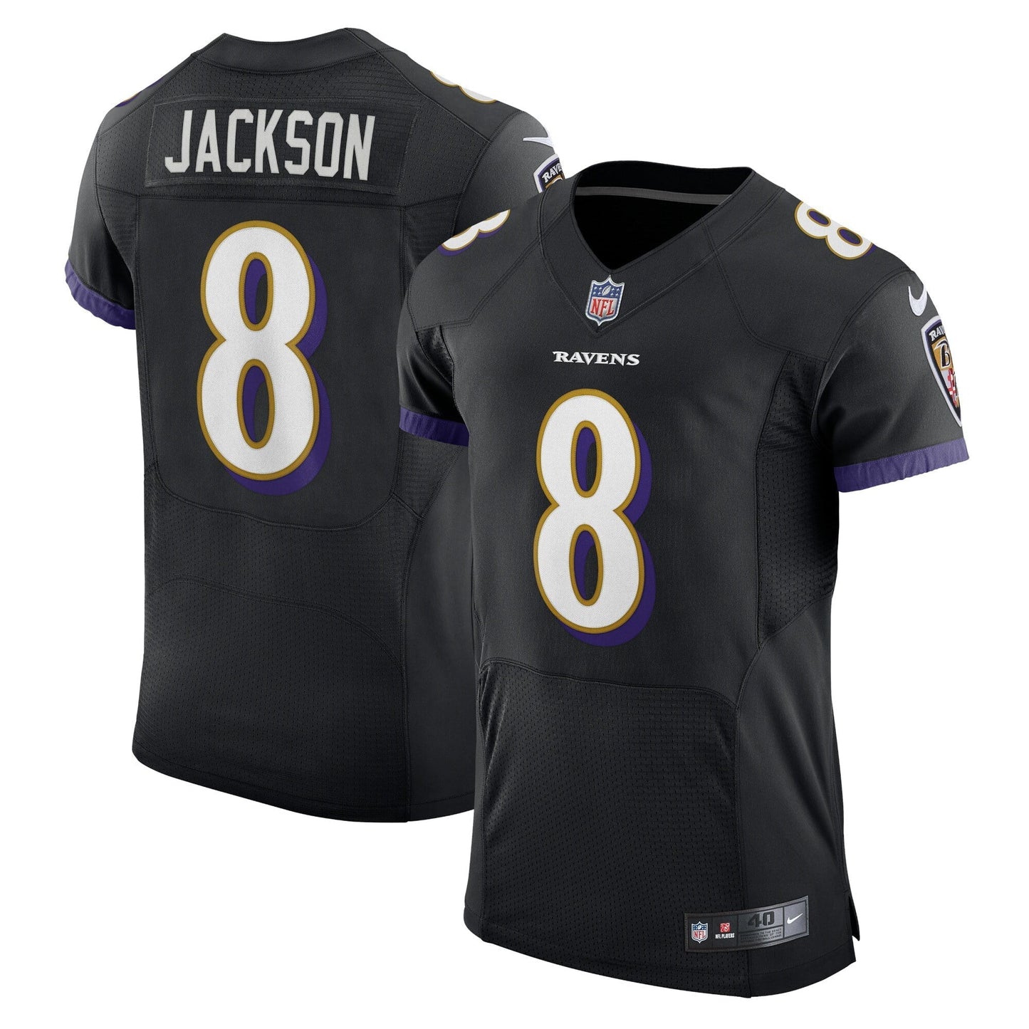 Men's Nike Lamar Jackson Black Baltimore Ravens Alternate Vapor Elite Player Jersey