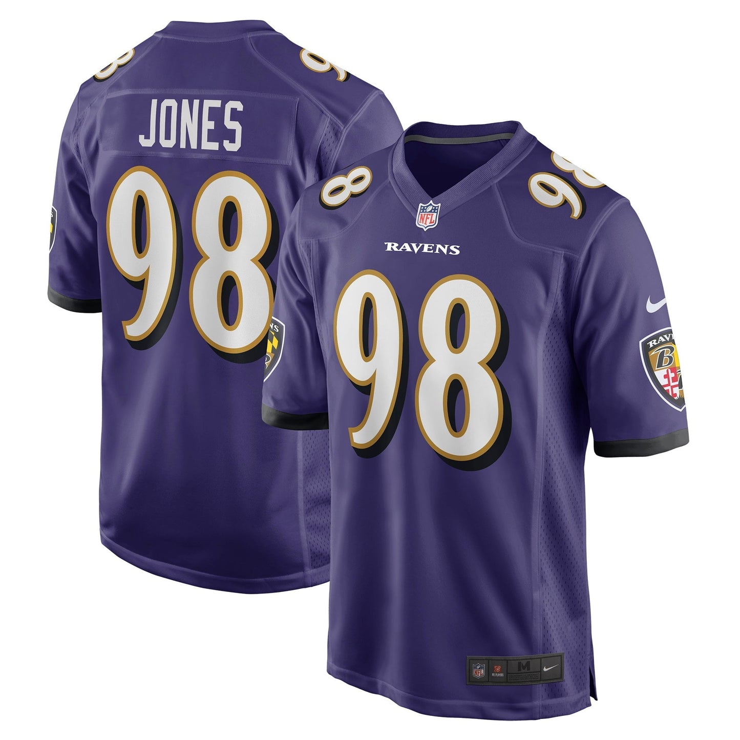 Men's Nike Travis Jones Purple Baltimore Ravens Player Game Jersey
