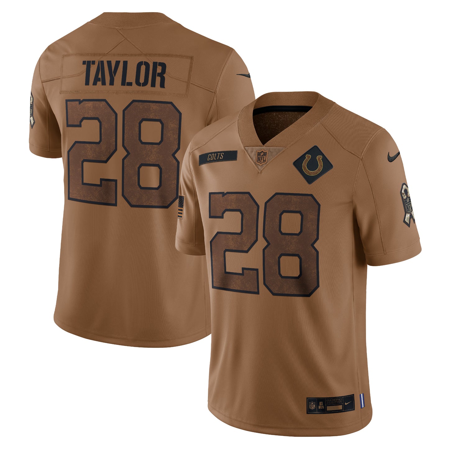 Jonathan Taylor Indianapolis Colts Nike 2023 Salute To Service Limited Jersey - Brown