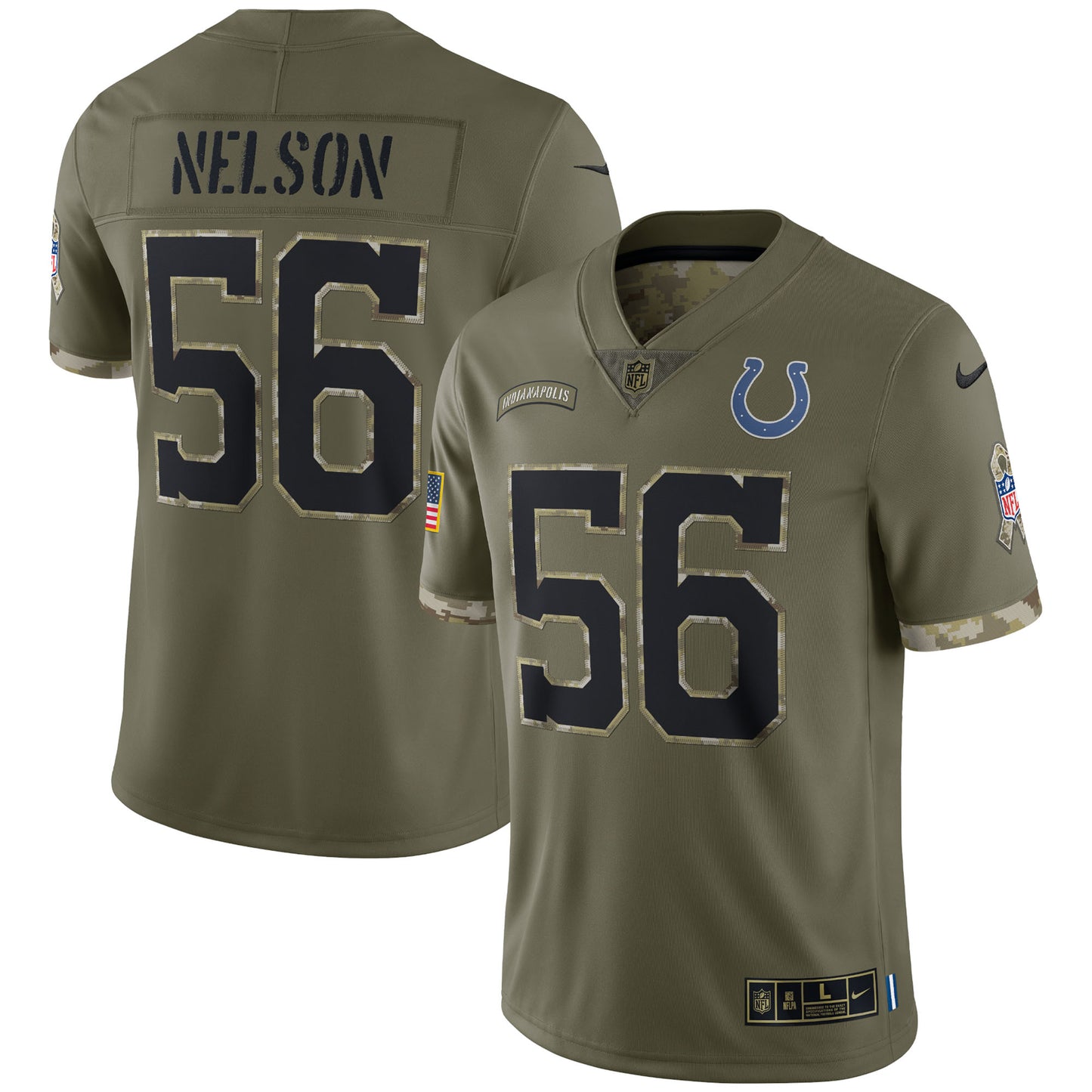 Quenton Nelson Indianapolis Colts Nike 2022 Salute To Service Limited Jersey - Olive