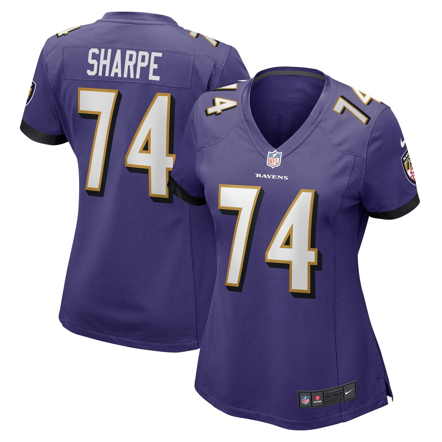 Women's Nike David Sharpe Purple Baltimore Ravens Game Player Jersey